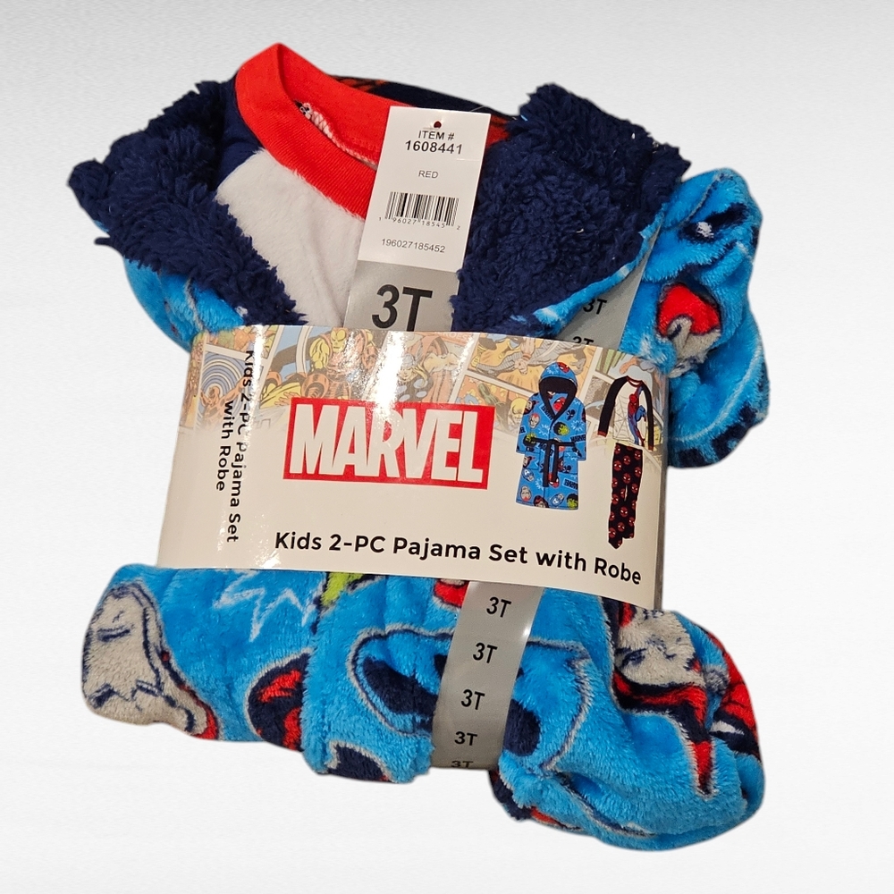 Marvel Kids 2 Piece Pajama Set with Robe 3T